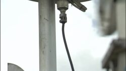 Wind cups on shafts spin on a wind gauge. Stock Footage