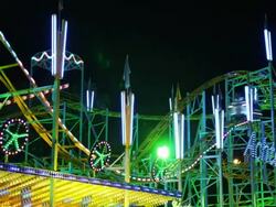Young people on Rollercoaster Stock Footage