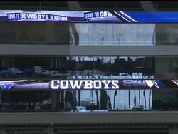 The Dallas Cowboys have unveiled a $40 million HDTV in their new stadium.  It's 72 feet high and 160 feet long and hangs high above the center of the field. News Clip