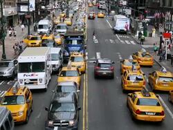 WS HA Shot of 42nd street traffic / New York, United States  Stock Footage