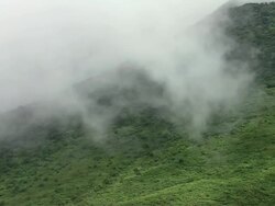 MS Cloud movement over high volcanic forest / Guanacaste, Costa Rica Stock Footage