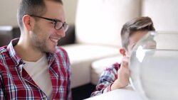 Fun with the new pets Stock Footage