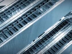 escalators complex Stock Footage