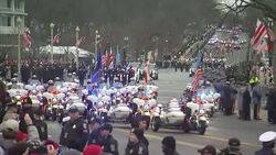 Donald Trump motorcade en route to White House News Clip