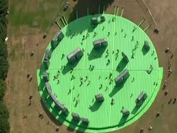 Inflatable Stonehenge Replica Aerials News Clip