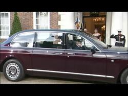 The Obamas Greet the Queen at Winfield House News Clip