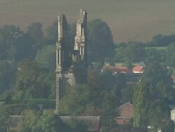 Two Shelled Churches North Of Arras Stock Footage