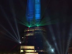 Light display at The Shard News Clip