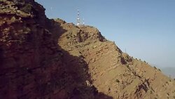 View of telecommunication towers on the mountains of north Morocco, Africa Stock Footage