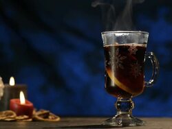 Winter Time, Hot Wine Punch, Gluehwein Stock Footage
