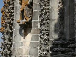 Tomar, Convent of the Order of Christ (Convento de Cristo), Manueline window, 1510-13 late Gothic Manueline style Stock Footage