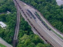 WS AERIAL ZI View of Railway tracks / Virginia, United States Stock Footage