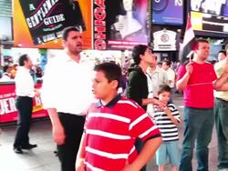 Protesting death sentence of M. Morsi, Times Square, New York City Stock Footage