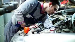 Car engine maintenance. Stock Footage