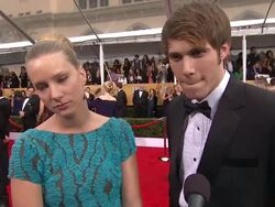 INTERVIEW - Heather Morris & Blake Jenner on why Heather brought Blake as her date, celebrating with their peers & how they got their SAG cards at 19th Annual Screen Actors Guild Awards - Arrivals 1/27/2013 in Los Angeles, CA. Stock Footage