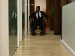 Businessman in Wheelchair Stock Footage
