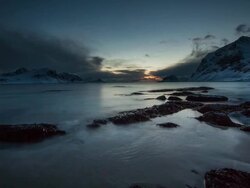 TIME LAPSE: Arctic Coast Dusk Stock Footage