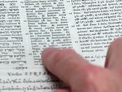 HD Reading Genesis 1:26-27 (Rack Focus) (4:2:2) Stock Footage