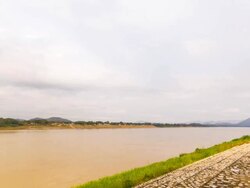 Ferry boat in mekong river Stock Footage
