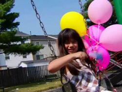 Selena's Swing, Balloons, and Flags 3 Stock Footage