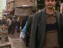 WS Crowd walking market / Mausa Qala, Helmand Province, Afghanistan. Stock Footage