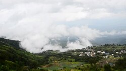 Mountain, street Mist./Park Phu Thap Boek, Phetchabun Province, Thailand, the rainy season. Stock Footage