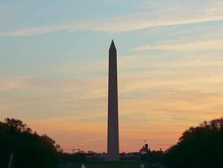 A time laspe shot of the Washington Monument at sunset in Washington DC. Stock Footage
