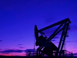 HD: Oil and Gas Pump Jack Silhouette Stock Footage