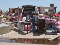 Destruction in Moore, Oklahoma after EF5 tornado Stock Footage