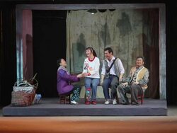 MS Artist performing modern Qinqiang opera in theater and Qinqiang is representative folk opera of northwest China  AUDIO  / xi'an, shaanxi, china Stock Footage