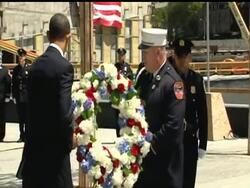 While in New York Thursday to pay his respects to those who lost their lives on September 11, 2001, President Barack Obama visited and had lunch at a fire station that lost 15 firefighters during the attack. News Clip