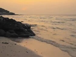 Sunset On The Beach Timelapse Stock Footage