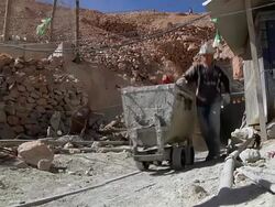 MS LA Shot of miners working at Potosi Mountains / Potosi, Bolivia Stock Footage