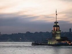 HD: Maiden Tower  **Time Lapse** , Istanbul, TURKEY Stock Footage