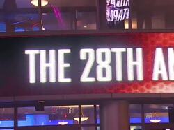 ATMOSPHERE - signage at 28th Annual Rock and Roll Hall Of Fame Induction Ceremony - Arrivals 4/18/2013 in Los Angeles, CA.(Footage by WireImage Video/Getty Images Entertainment Video) Stock Footage