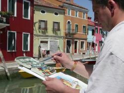 Watercolors Painter Stock Footage