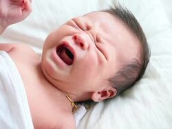 Newborn asian baby cry Stock Footage