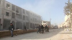 CLEAN : Syria: air strikes hit rebel-held town of Binnish News Clip