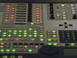 MS ZO blinking lights of  audio mixing console Stock Footage