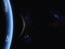 Sunrise over the moon and earth Stock Footage