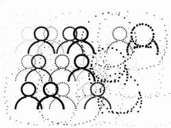 USERS - male, dense, pure black dots (LOOP) Stock Footage