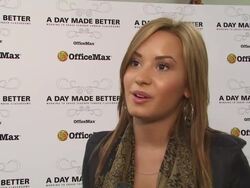 INTERVIEW: Demi Lovato on surprising the students with a performance. Stock Footage