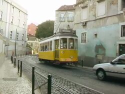 Lisbon Portugal Cable Trolly Car 1 Stock Footage