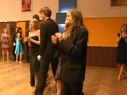 CLEAN: Czech teens have a ball doing the waltz News Clip