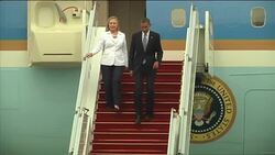 Quality AP cover of Obama and Clinton touch down for historic visit Instructional Video