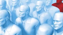 Businessman, Standing Out From the Crowd (Loopable) Stock Footage