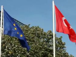 Turkish and European flag Stock Footage