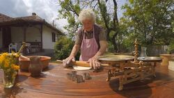 Cooking With Grandma-Old Farmer Lady Making a Loaf of Bread Stock Footage