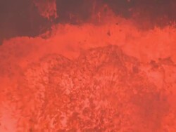 Close up of lava swilling in erupting crater, Marum Volcano, Ambrym Island, Vanuatu Stock Footage
