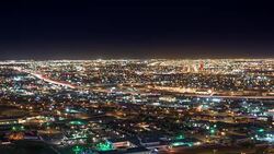 Night Traffic from above of EL Paso and Juarez Stock Footage
